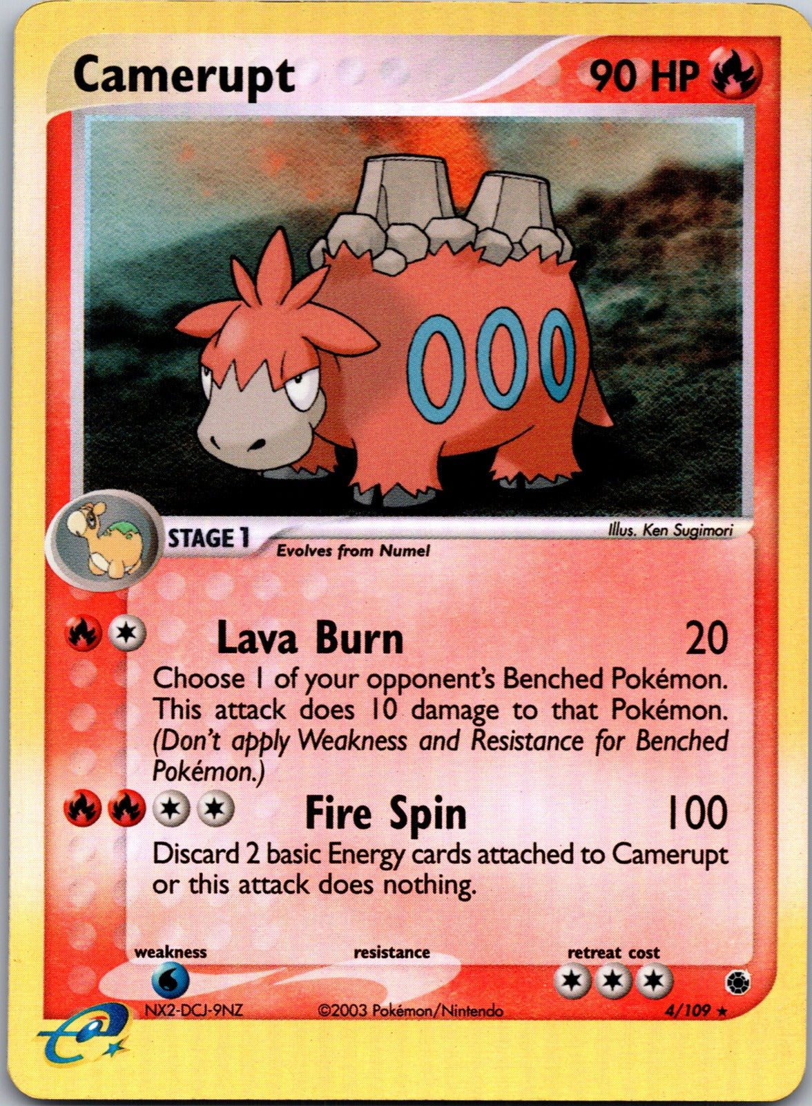 2003 EX Ruby and Sapphire 4/109 Camerupt MP