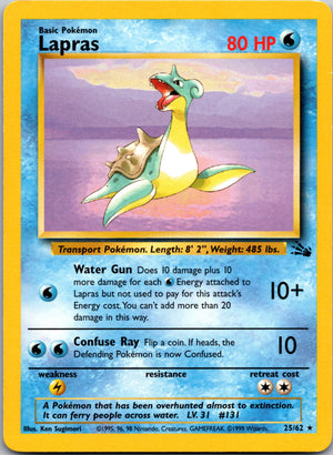 1999 Fossil 25/62 Lapras Rare B20