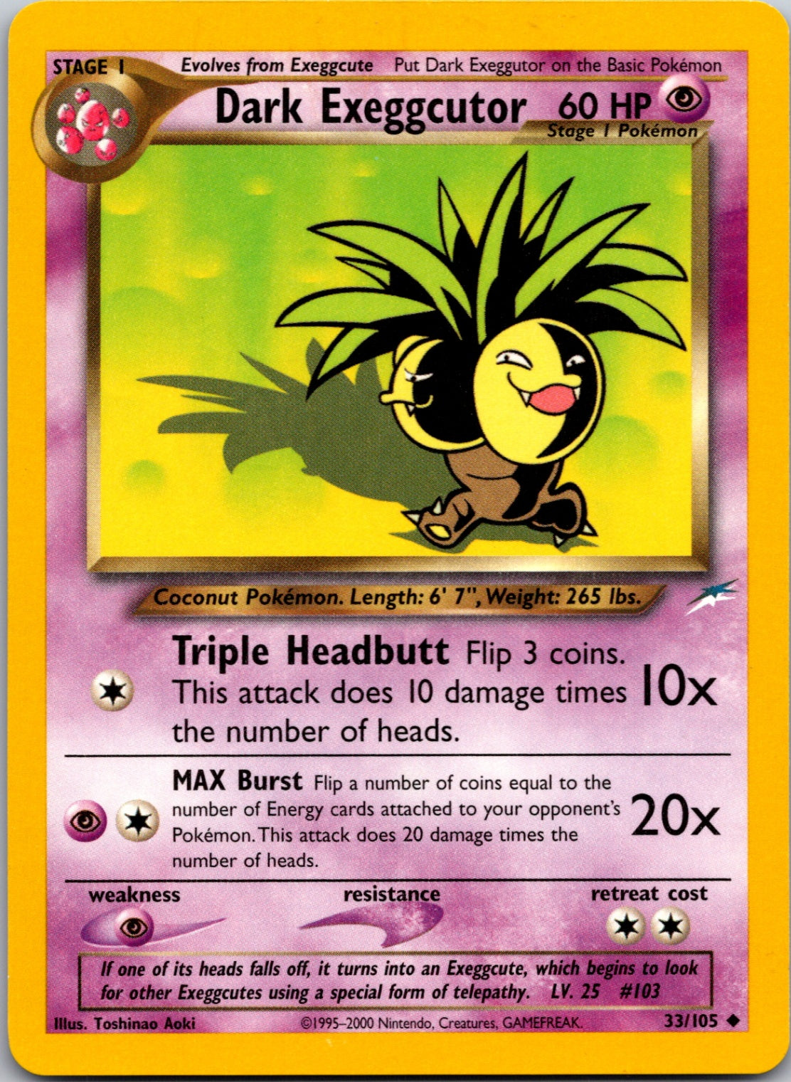 2002 Neo Destiny #033/105 Dark Exeggcutor Uncommon C227