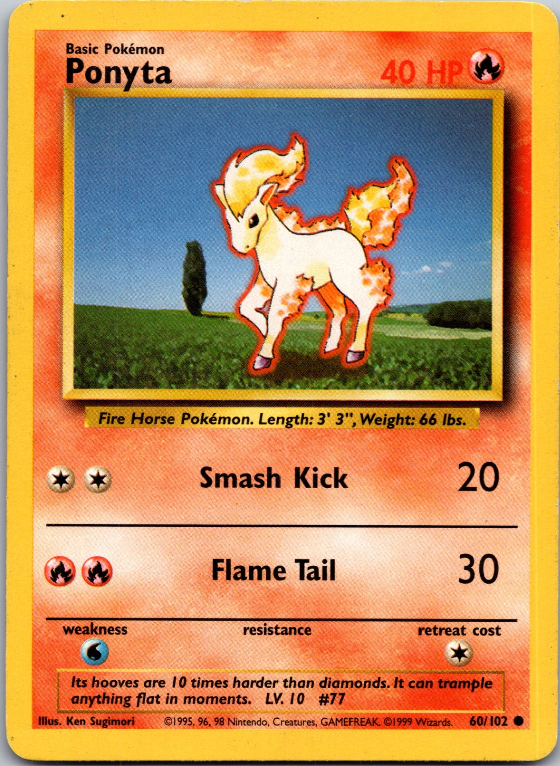 1999 Base Set  060/102 Ponyta Common M310