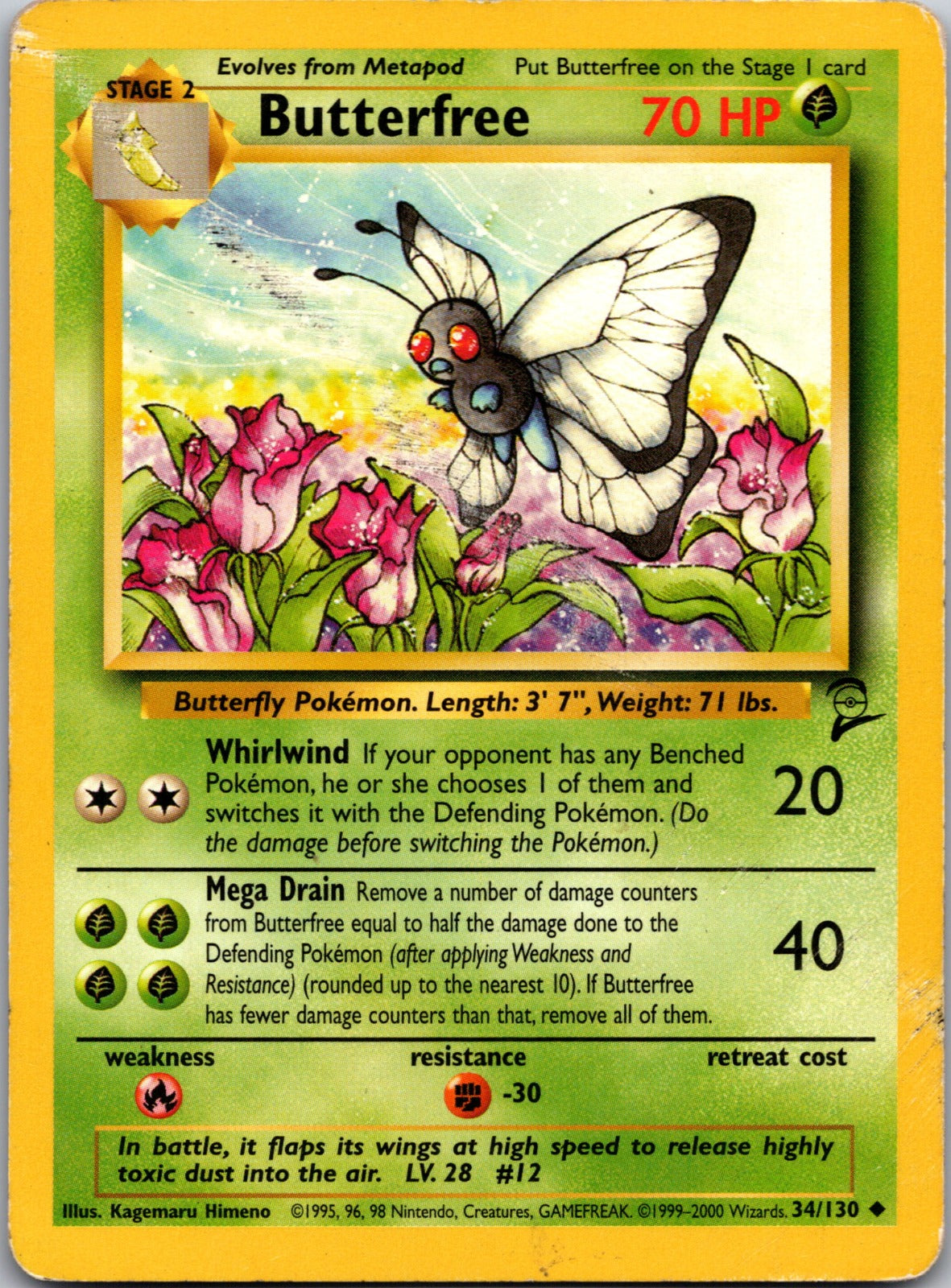 2000 Base Set 2 034/130 Butterfree LP