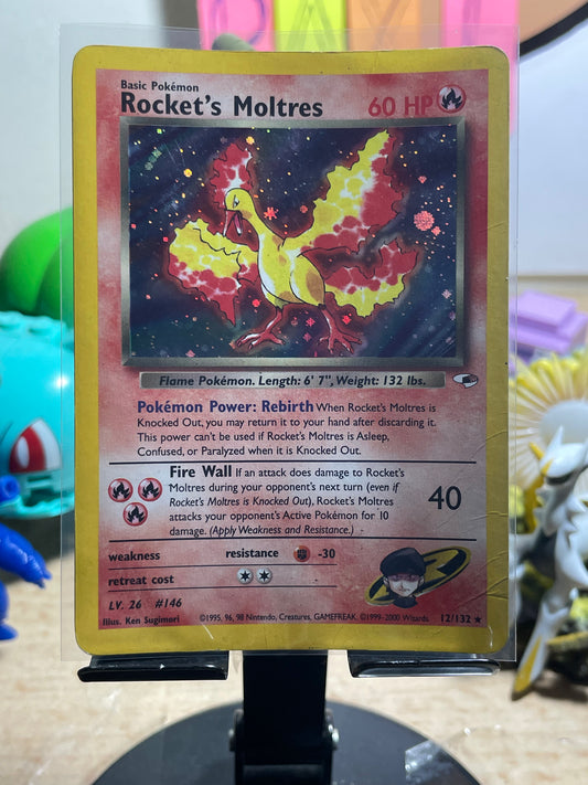 2000 Rocket's Moltres #12 Gym Challenge [Creased]