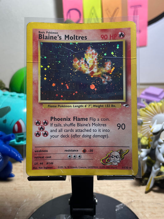 2000 Blaine's Moltres #1 Gym Heroes [Creased]
