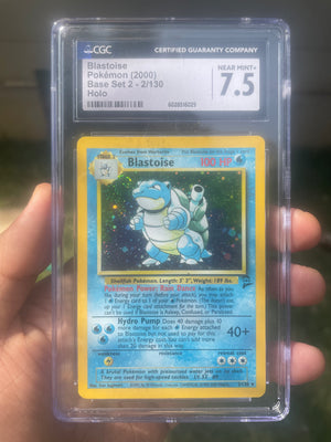 (CGC 7.5) 2000 Base Set 2 002/1130 Blastoise Holo Rare