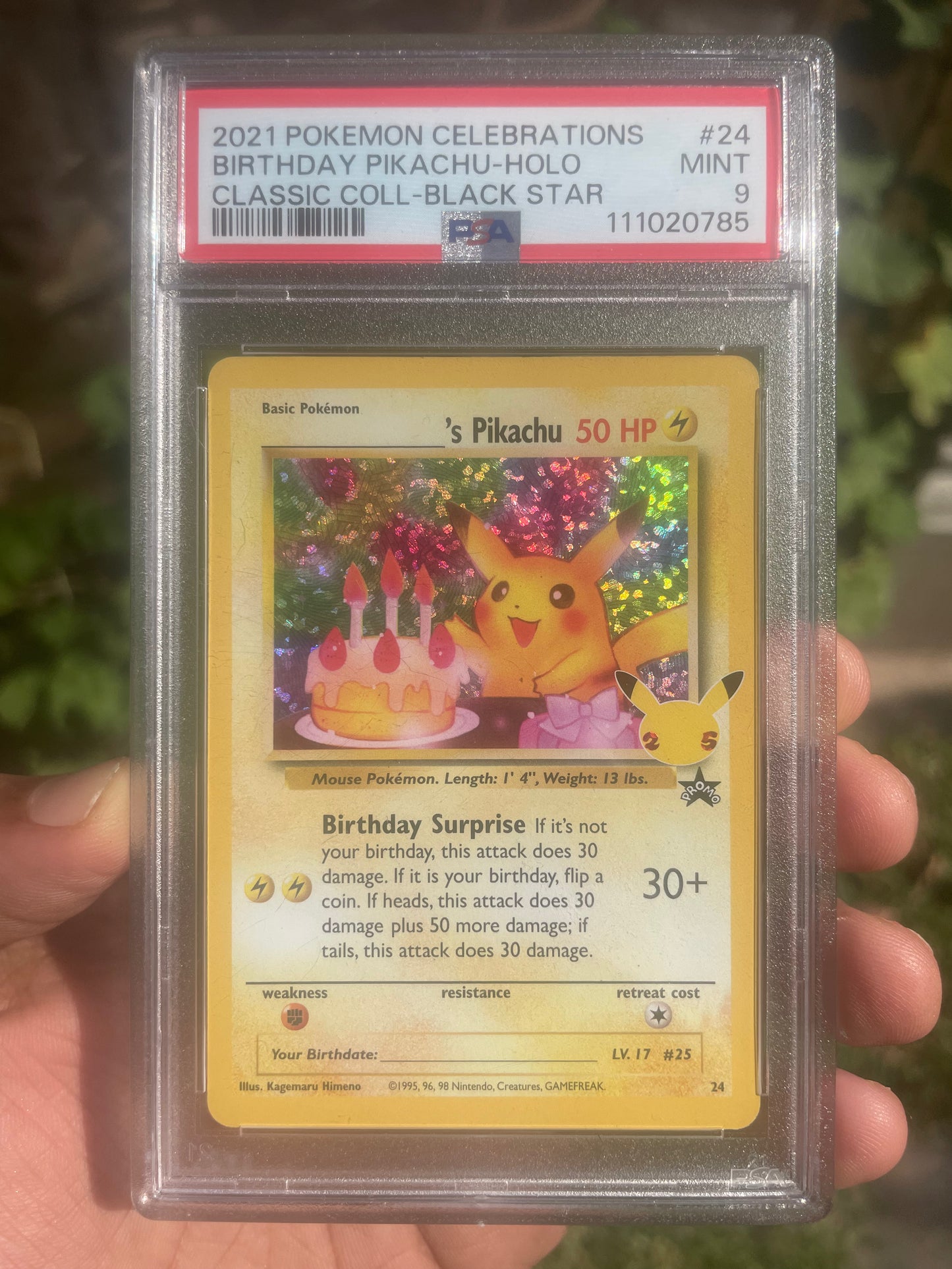 (PSA 9) 2021 Celebrations 24 Pikachu Birthday