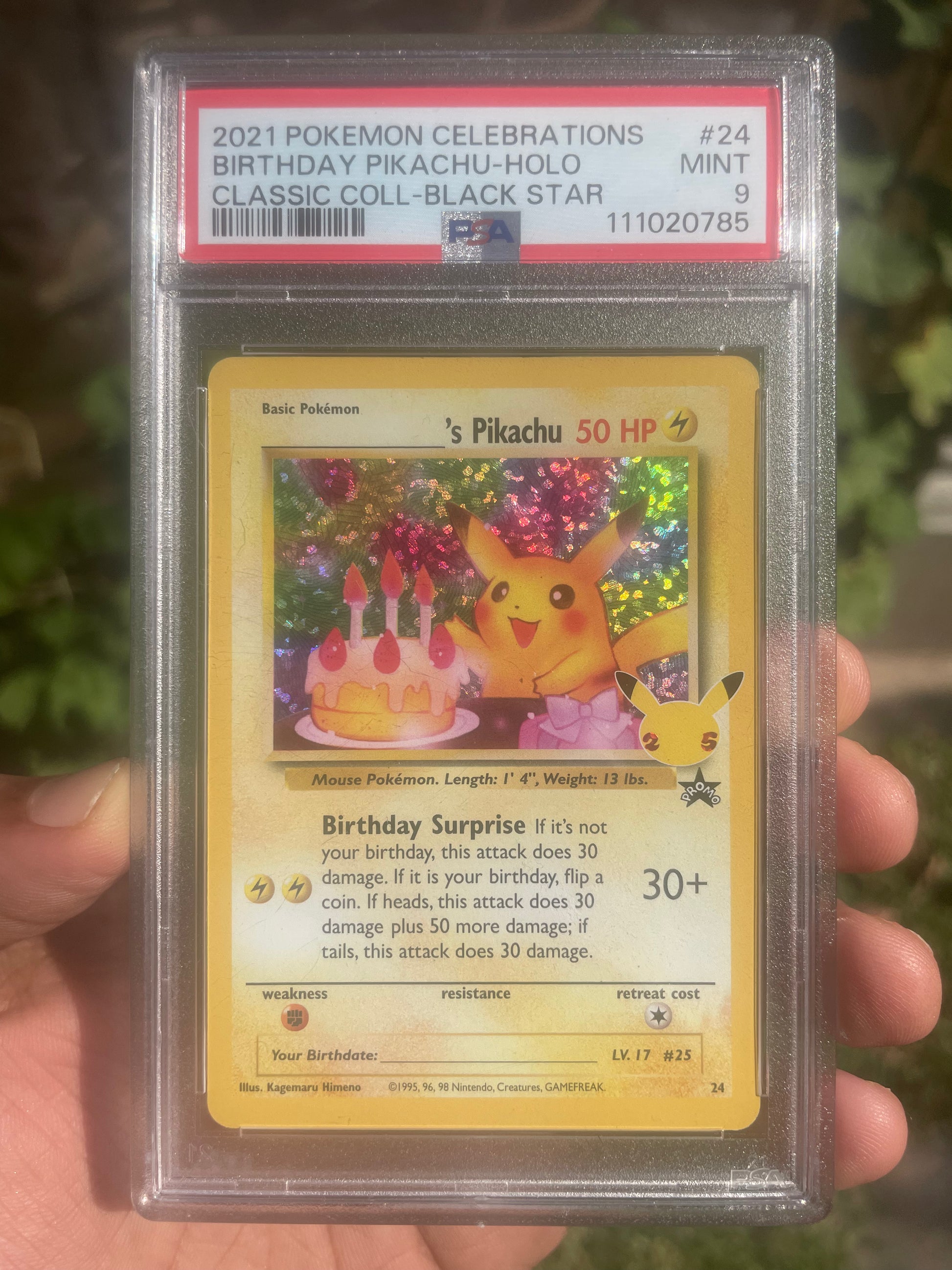 (PSA 9) 2021 Celebrations 24 Pikachu Birthday