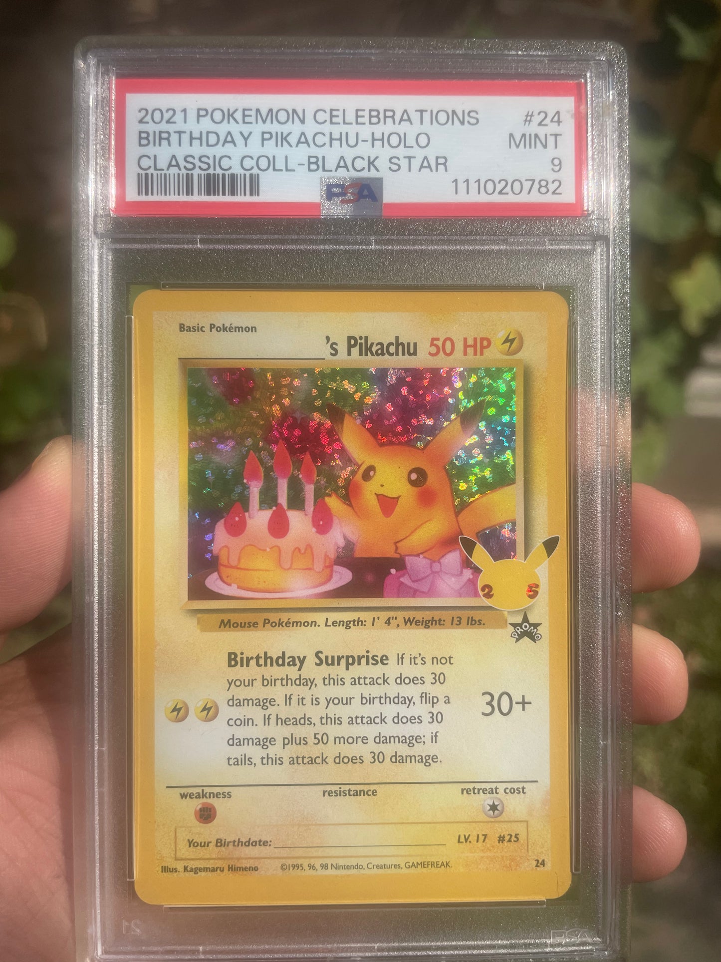 (PSA 9) 2021 Celebrations 24 Pikachu Birthday