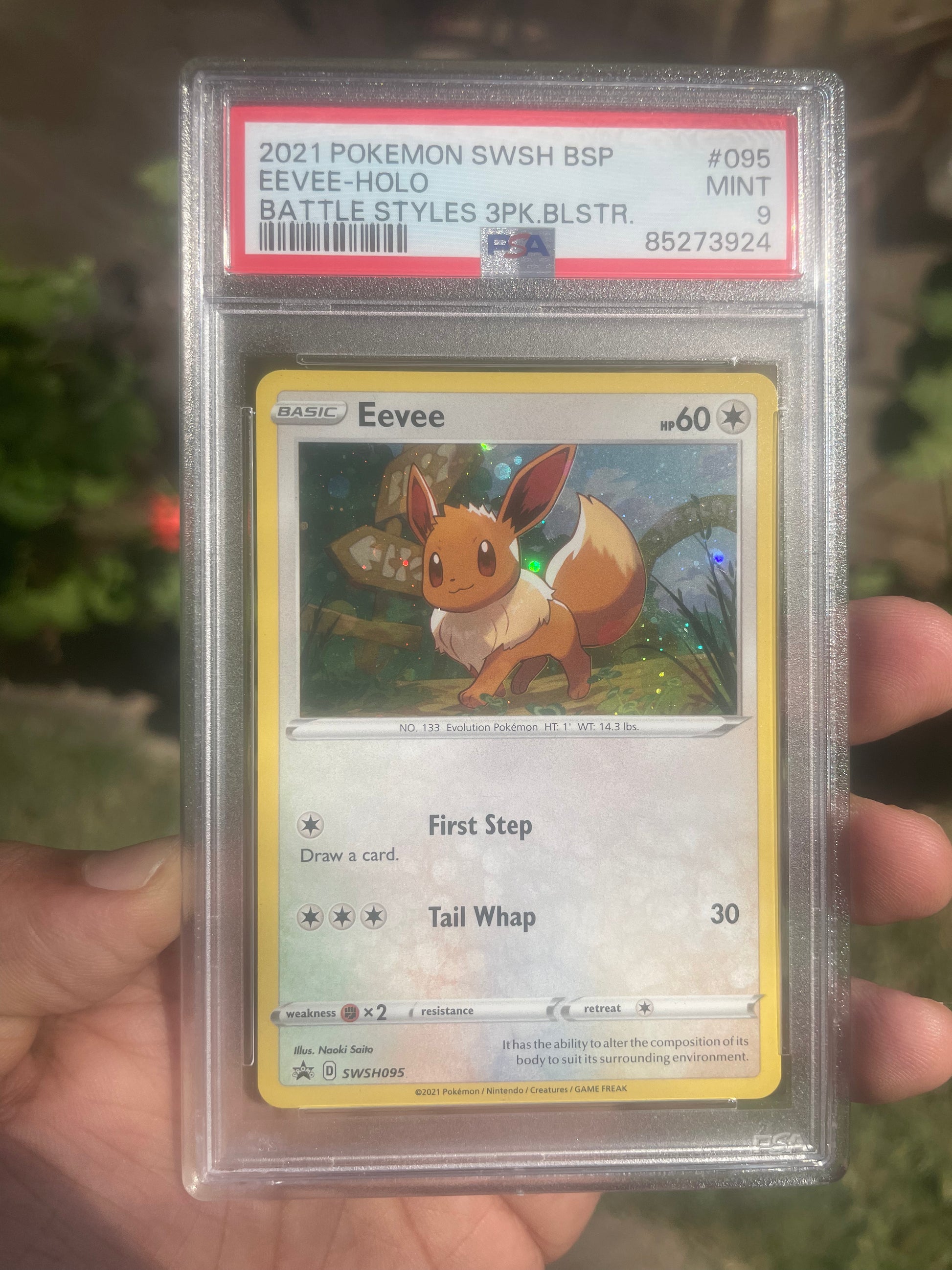 (PSA 9) 2021 Promo SWSH095 Eevee Battle Styles Blister