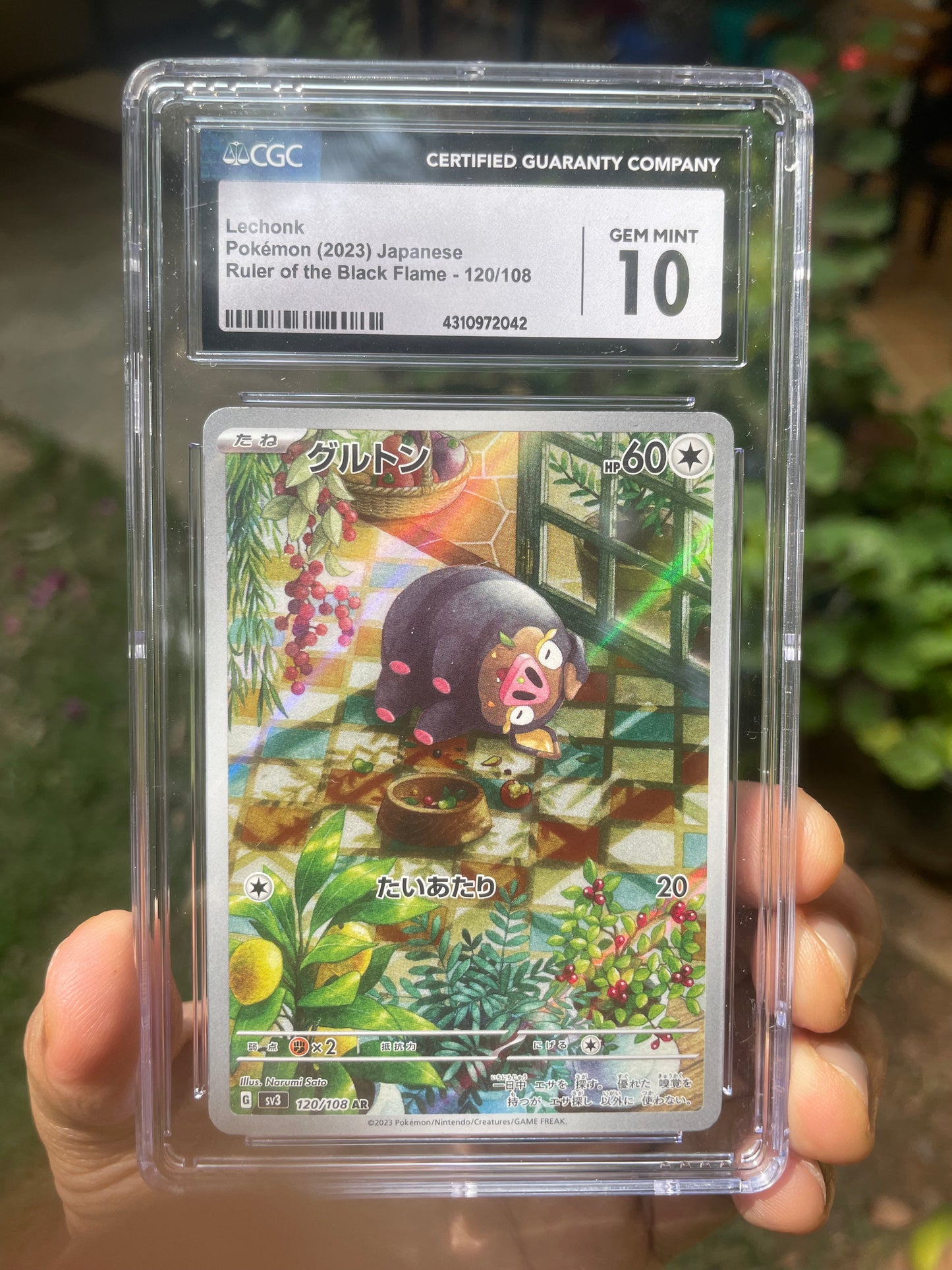 (CGC 10) 2023 Black Flame 120 Lechonk (JP)