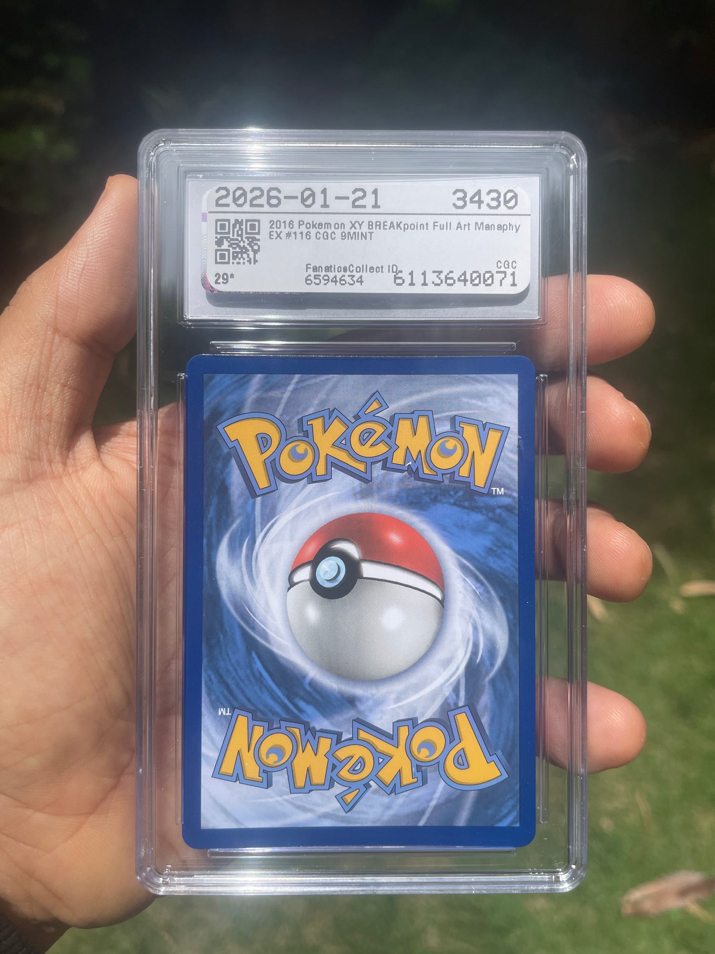 (CGC 9) 2016 Manaphy EX 116/122 BREAKpoint