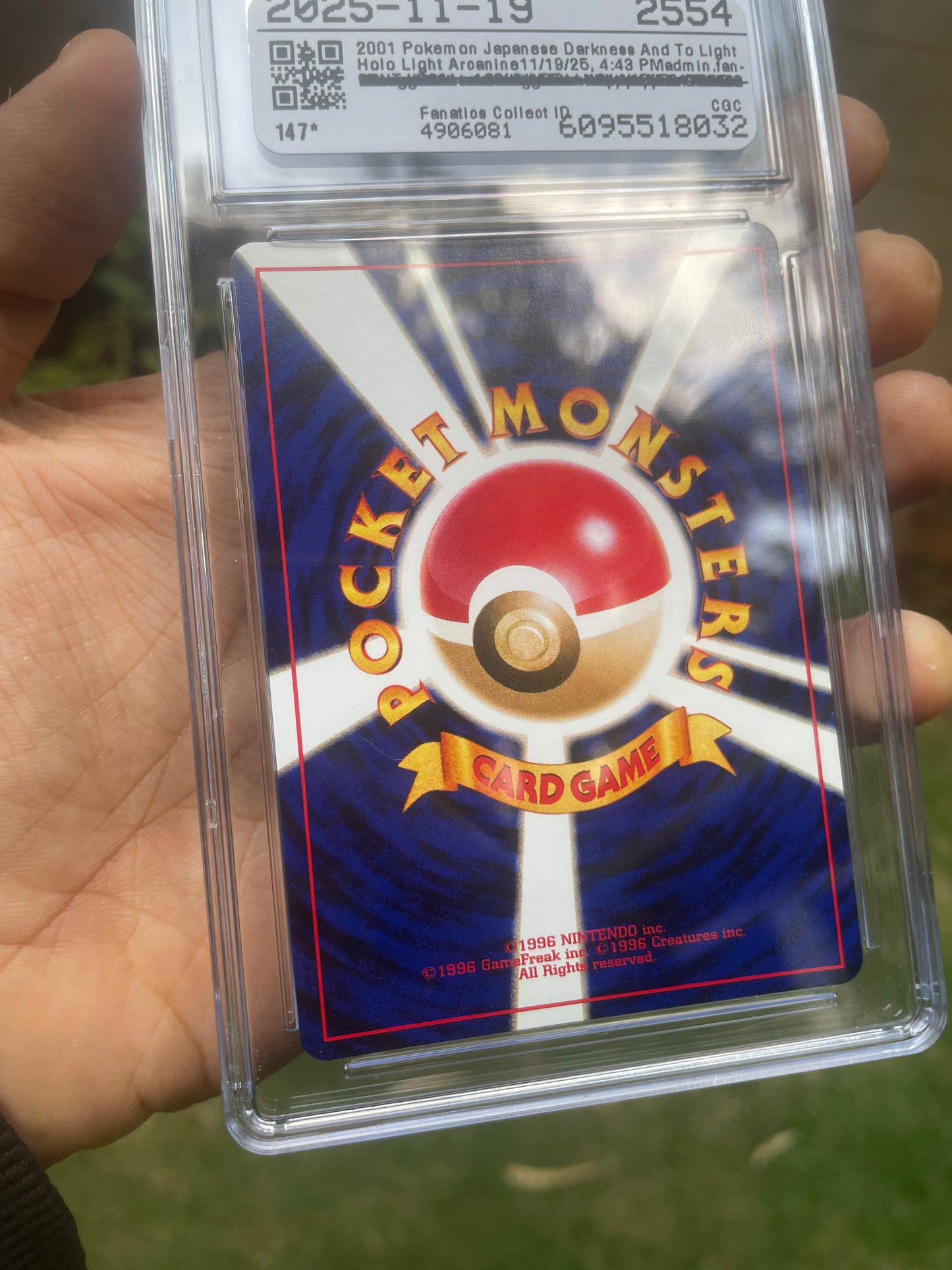 (CGC 9) 2001 Light Arcanine Neo 4 (JP)