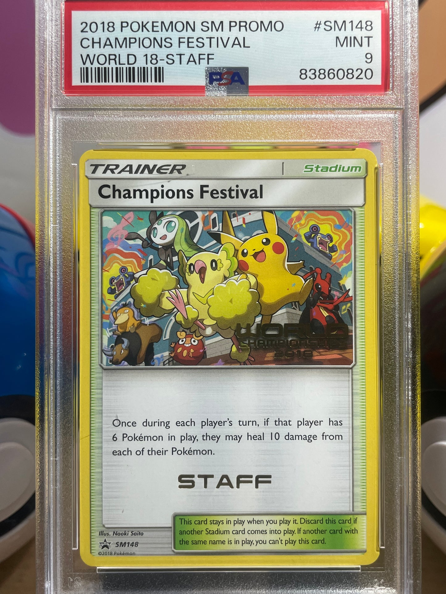 (PSA 9) 2018 World 18-STAFF Champions Festival  #SM148 Promo