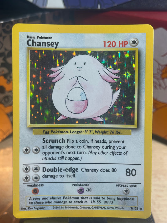1999 Chansey #3 Base Unlimited [LP]