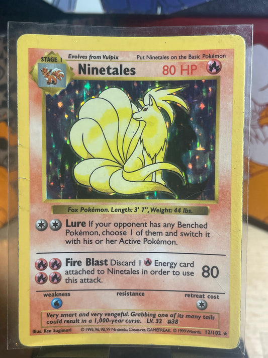 1999 Ninetales #12 Base Shadowless Unlimited [MP]