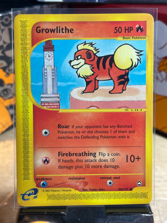 2002 Growlithe #80 Aquapolis [NM]