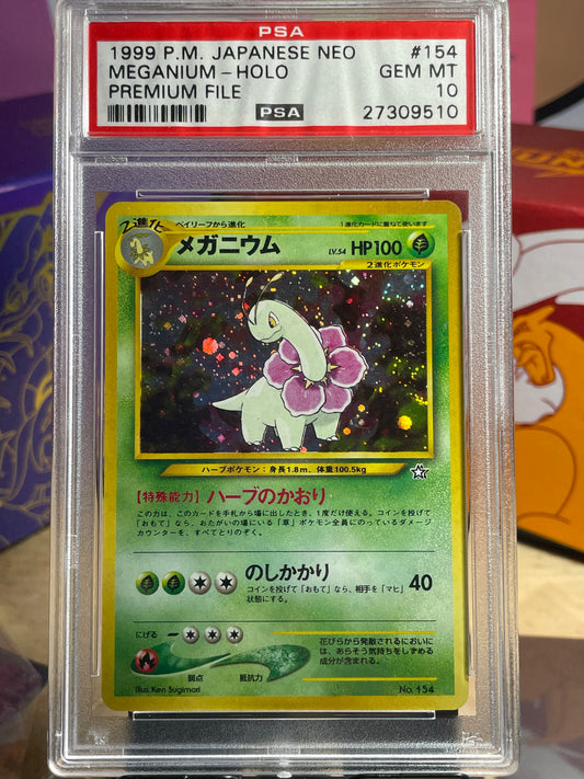 (PSA 10) 1999 Meganium #154 Neo Premium File (JP)