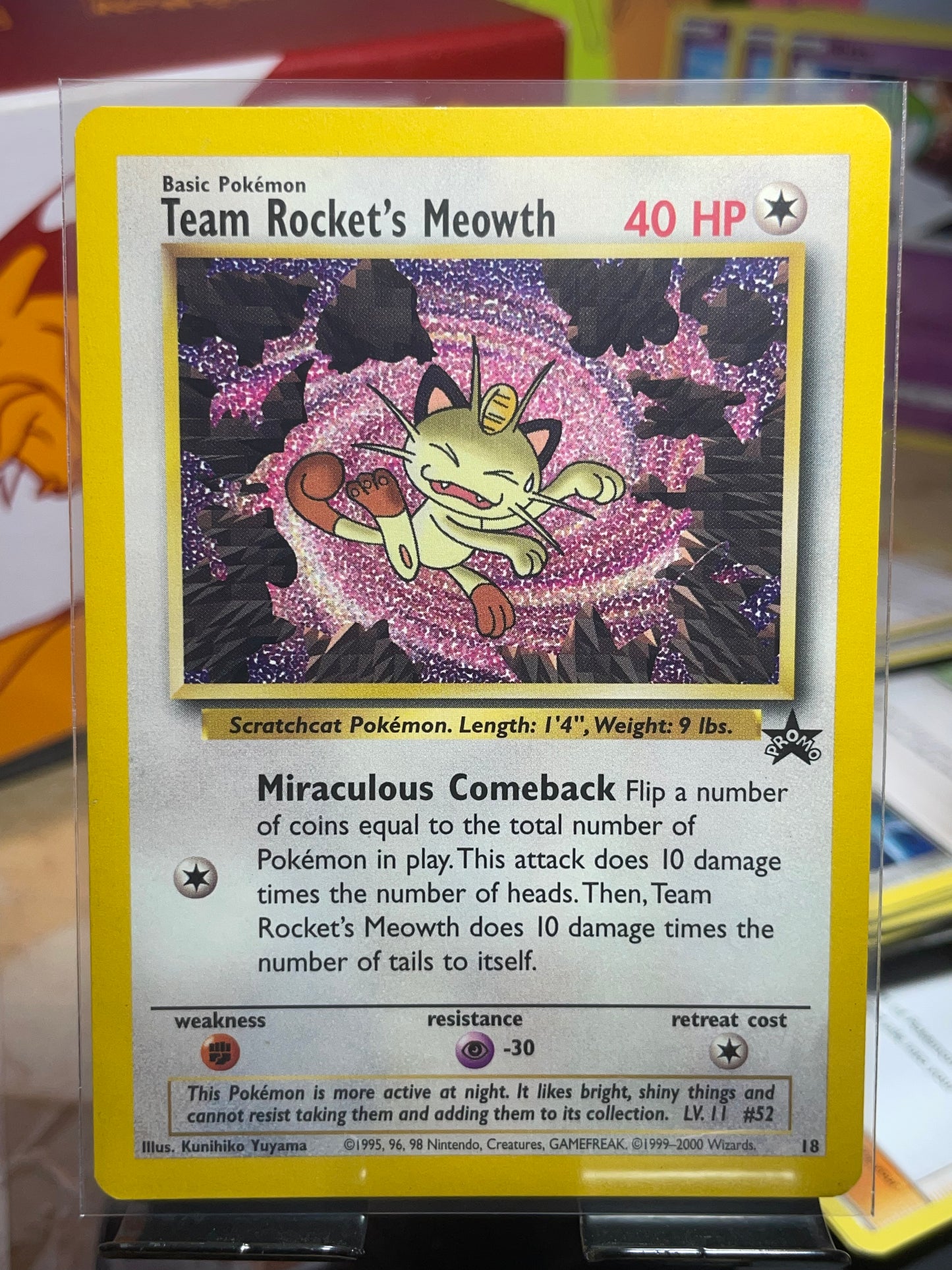 2000 Team Rocket's Meowth #18 WOTC Promo [NM]
