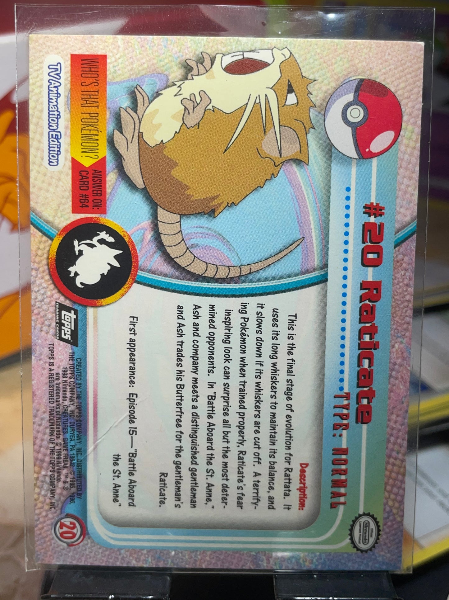 1999 Raticate #20 Topps