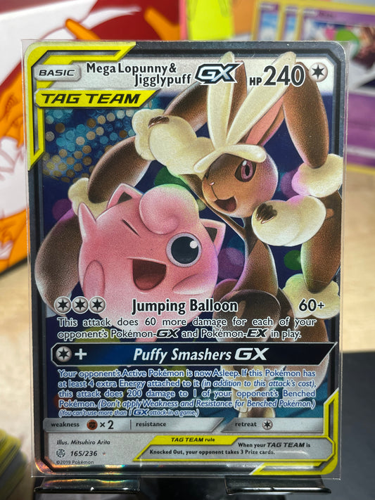 2019 Mega Lopunny & Jigglypuff GX #165 Cosmic Eclipse [NM-]