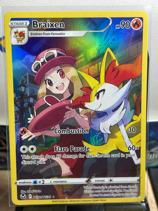 2022 Serena's Braixen #TG01 Silver Tempest [NM-]