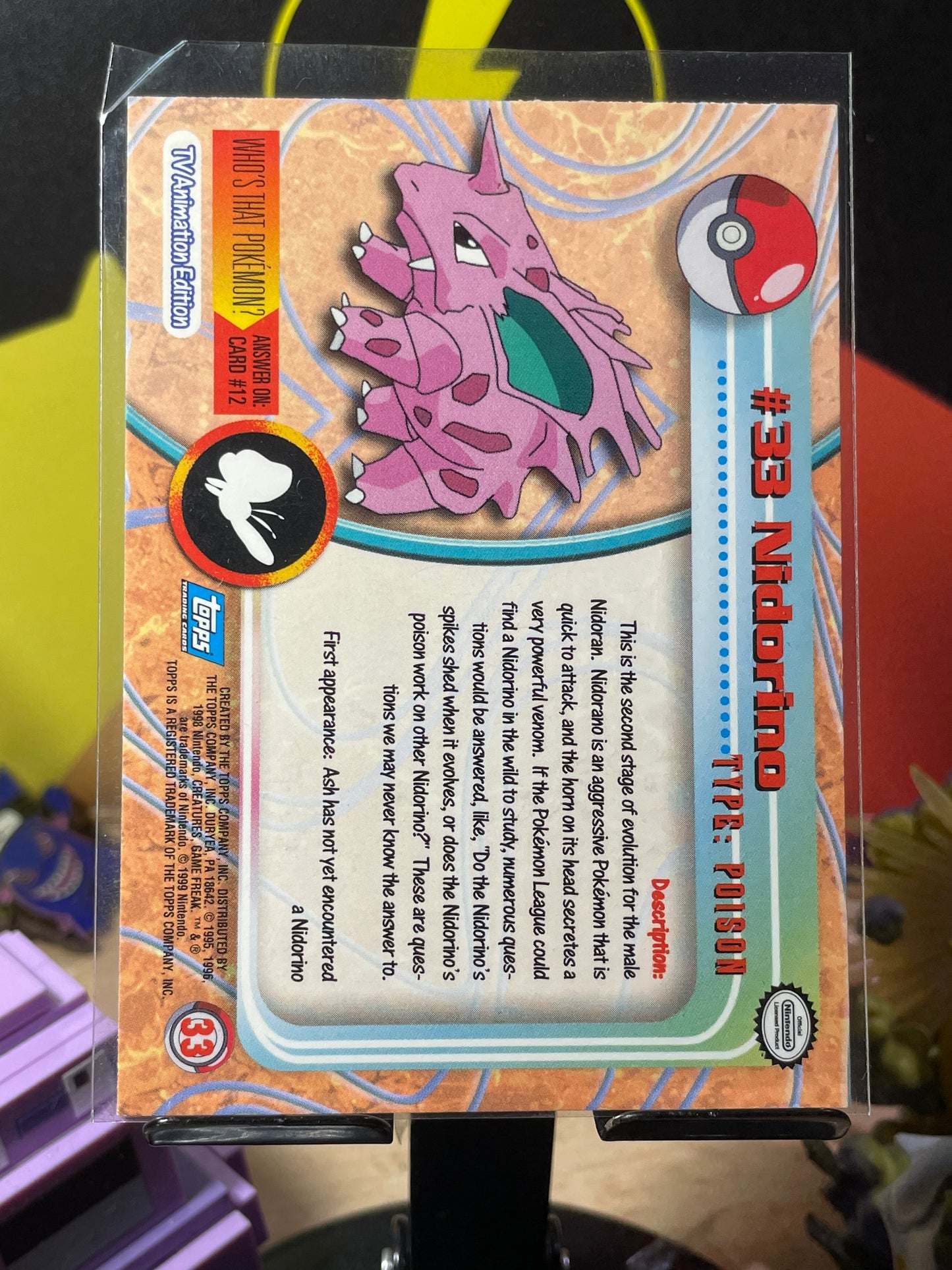 1999 Nidorino #33 Topps TV