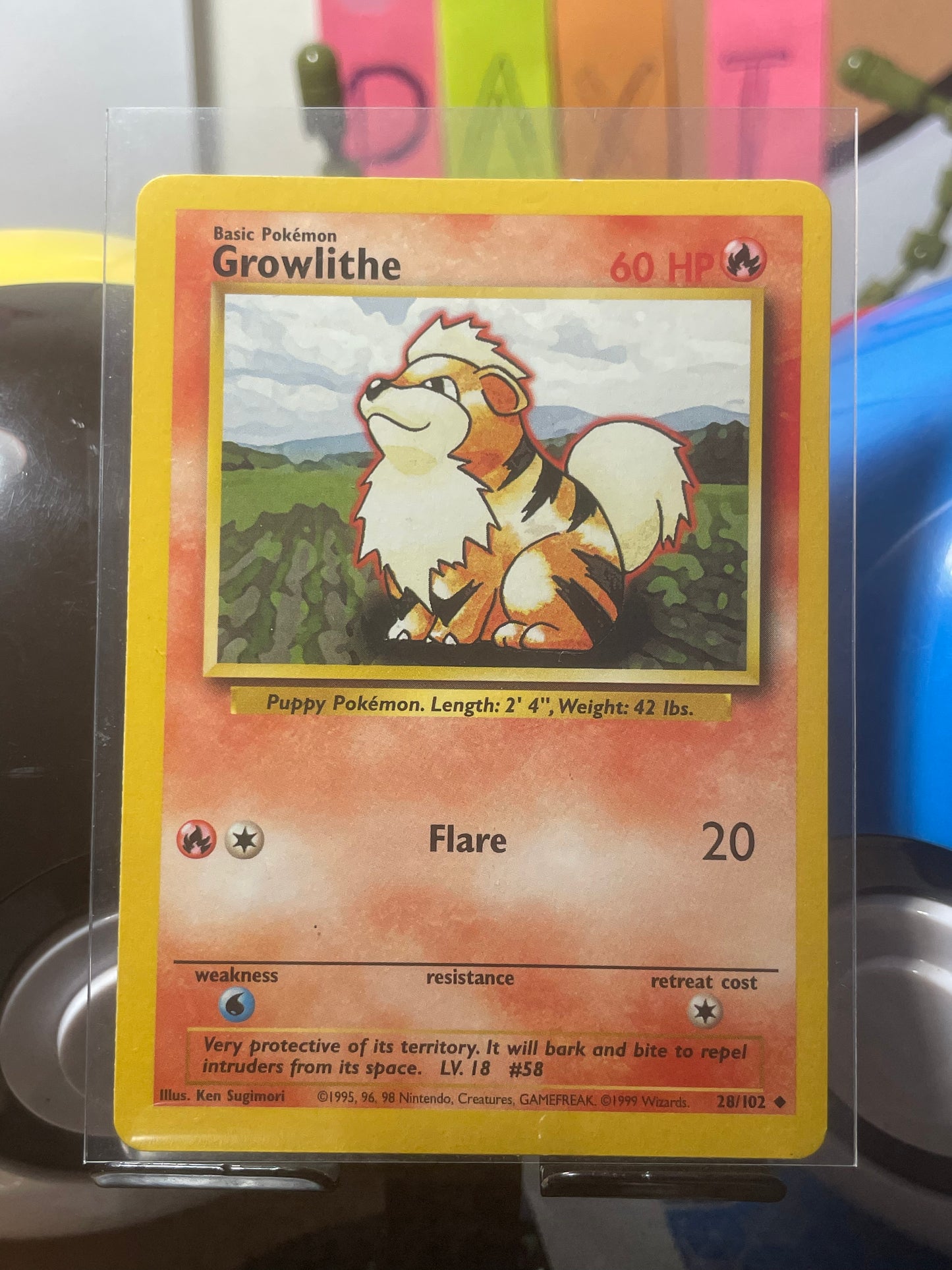 1999 Growlithe #28 Base Set [MP+]