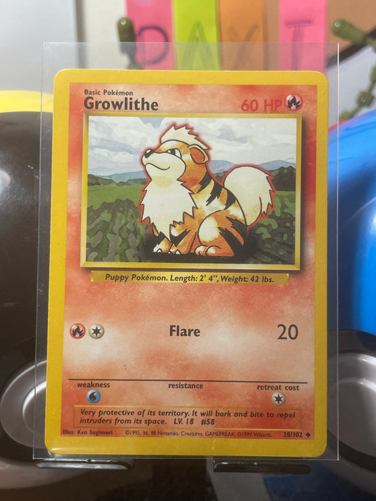 1999 Growlithe #28 Base Set [MP+]