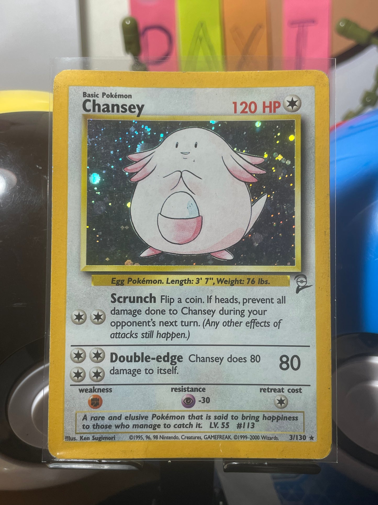 2000 Chansey #3 Base Set 2 [sgd. Karan]