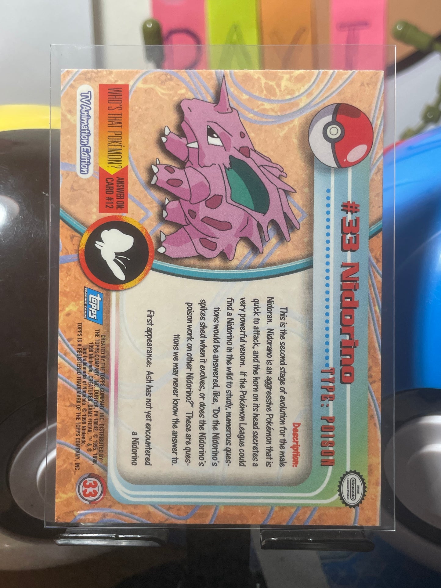 1999 Nidorino #33 Topps TV