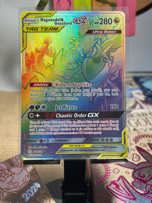 2019 Naganadel & Guzzlord GX #260 Cosmic Eclipse [LP+]