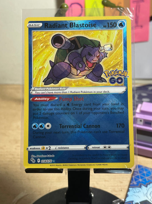 2022 Radiant Blastoise #18 Pokemon Go [NM]