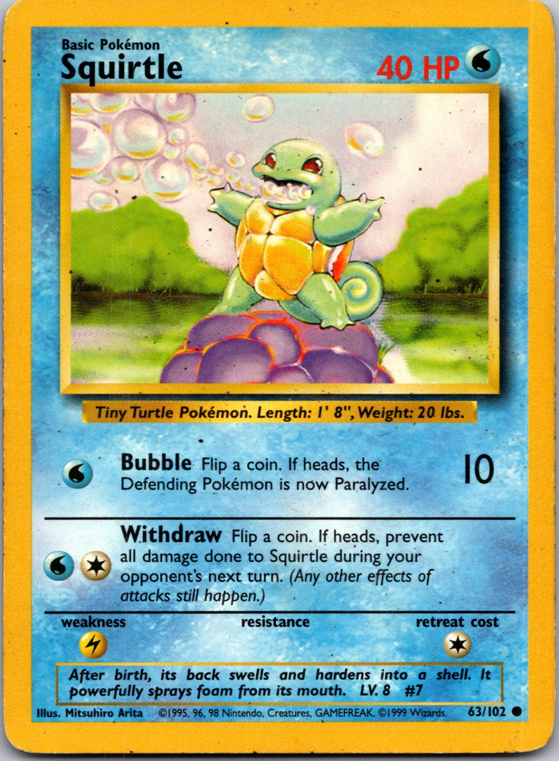 1999 Base Set  063/102 Squirtle Common M347