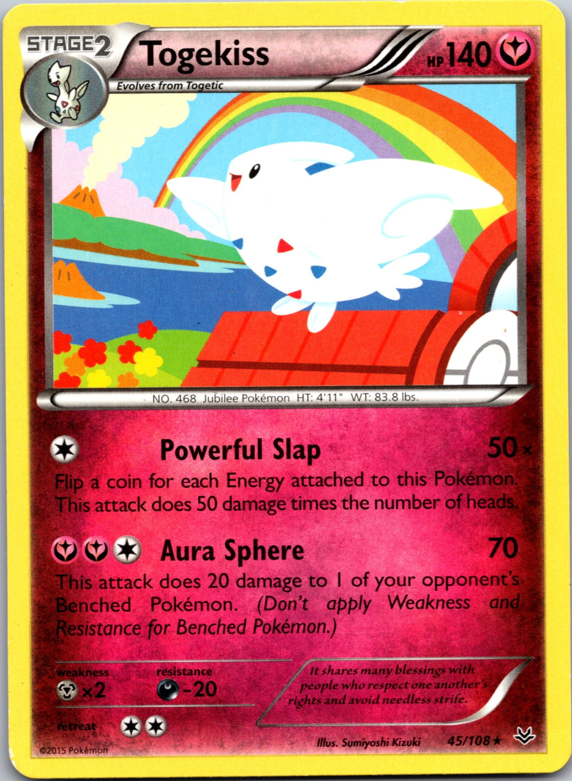 2015 XY - Roaring Skies 45/108 Togekiss (45) LP
