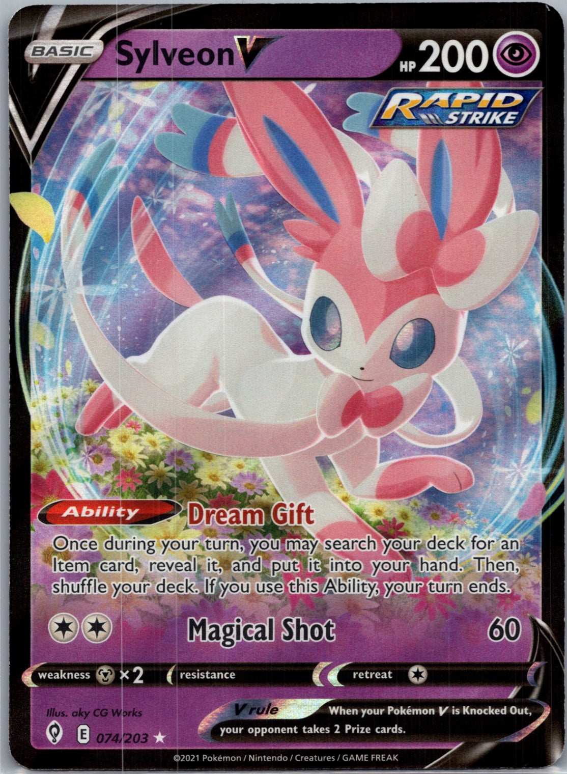 2021 SWSH07: Evolving Skies 074/203 Sylveon V Ultra Rare F216