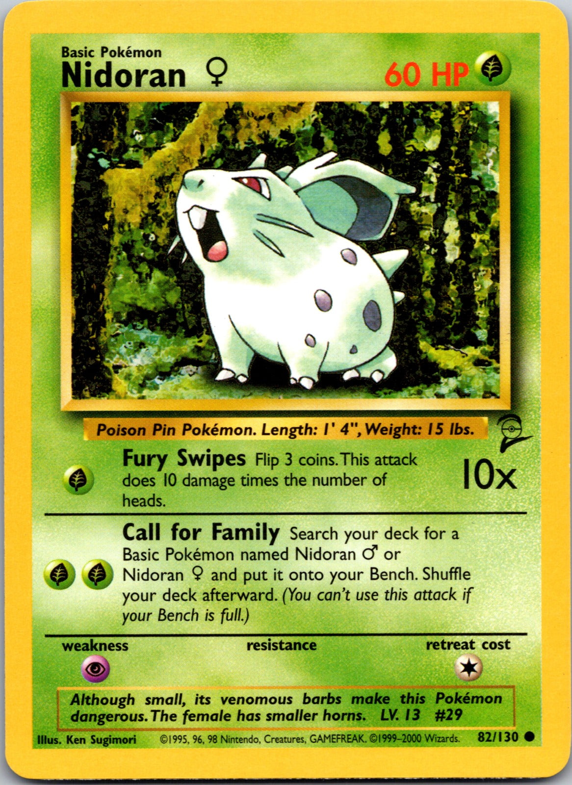 2000 Base Set 2 082/130 Nidoran F LP