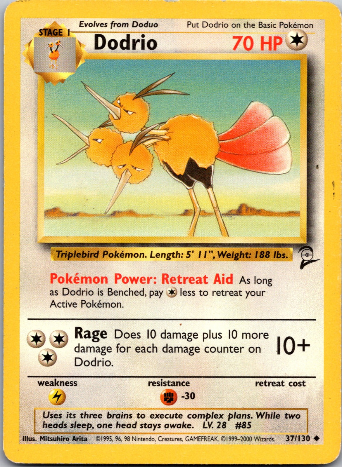 2000 Base Set 2 037/130 Dodrio HP Y155