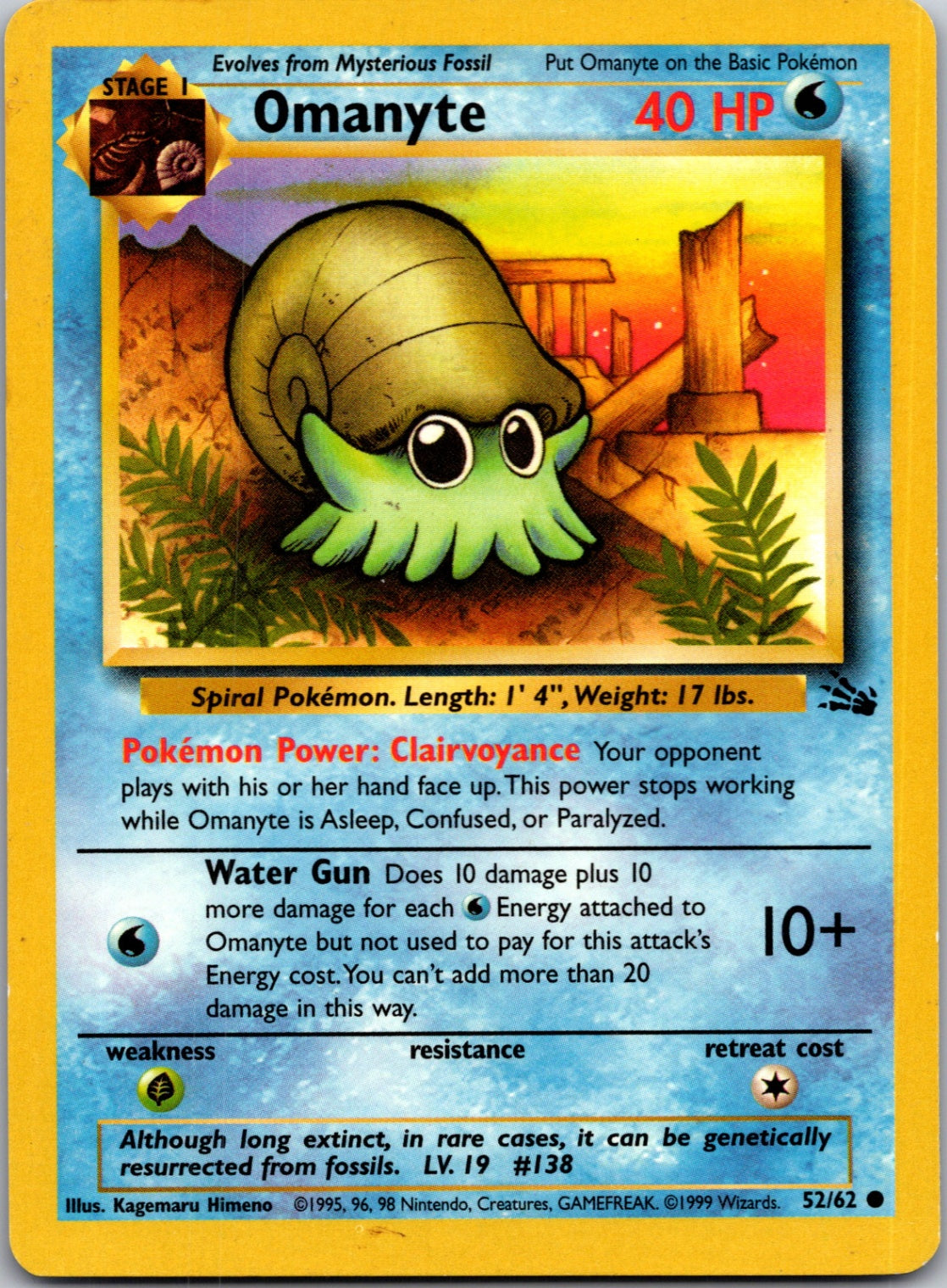1999 Fossil 52/62 Omanyte Common L36