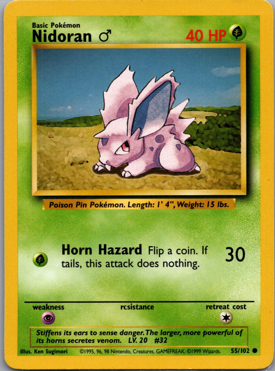 1999 Base Set  055/102 Nidoran M Common M106