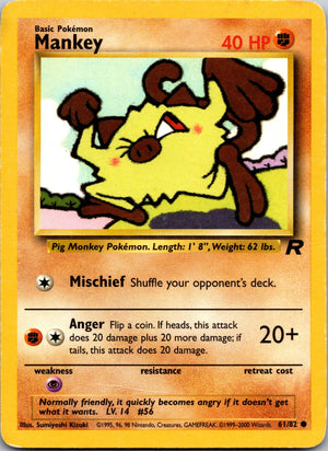 2000 Team Rocket 61/82 Mankey LP