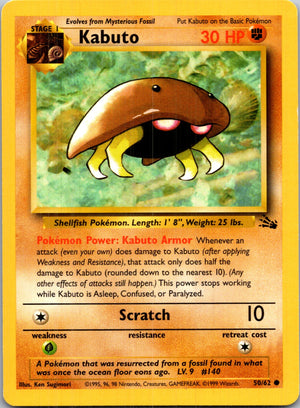 1999 Fossil #50/62 Kabuto Common B217