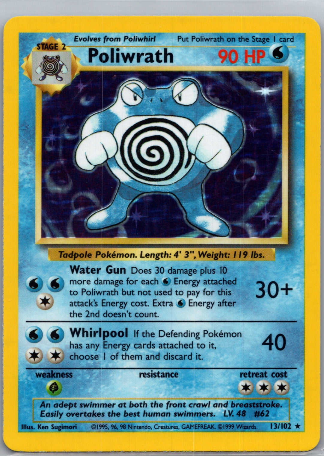 1999 Base Set 013/105 Poliwrath Holo Rare G251