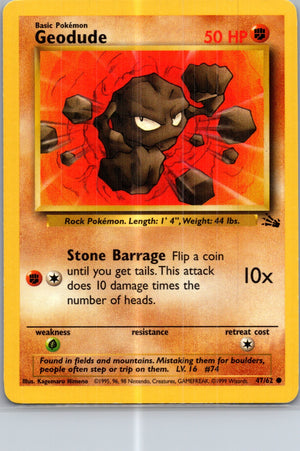 1999 Fossil #47/62 Geodude Common B139