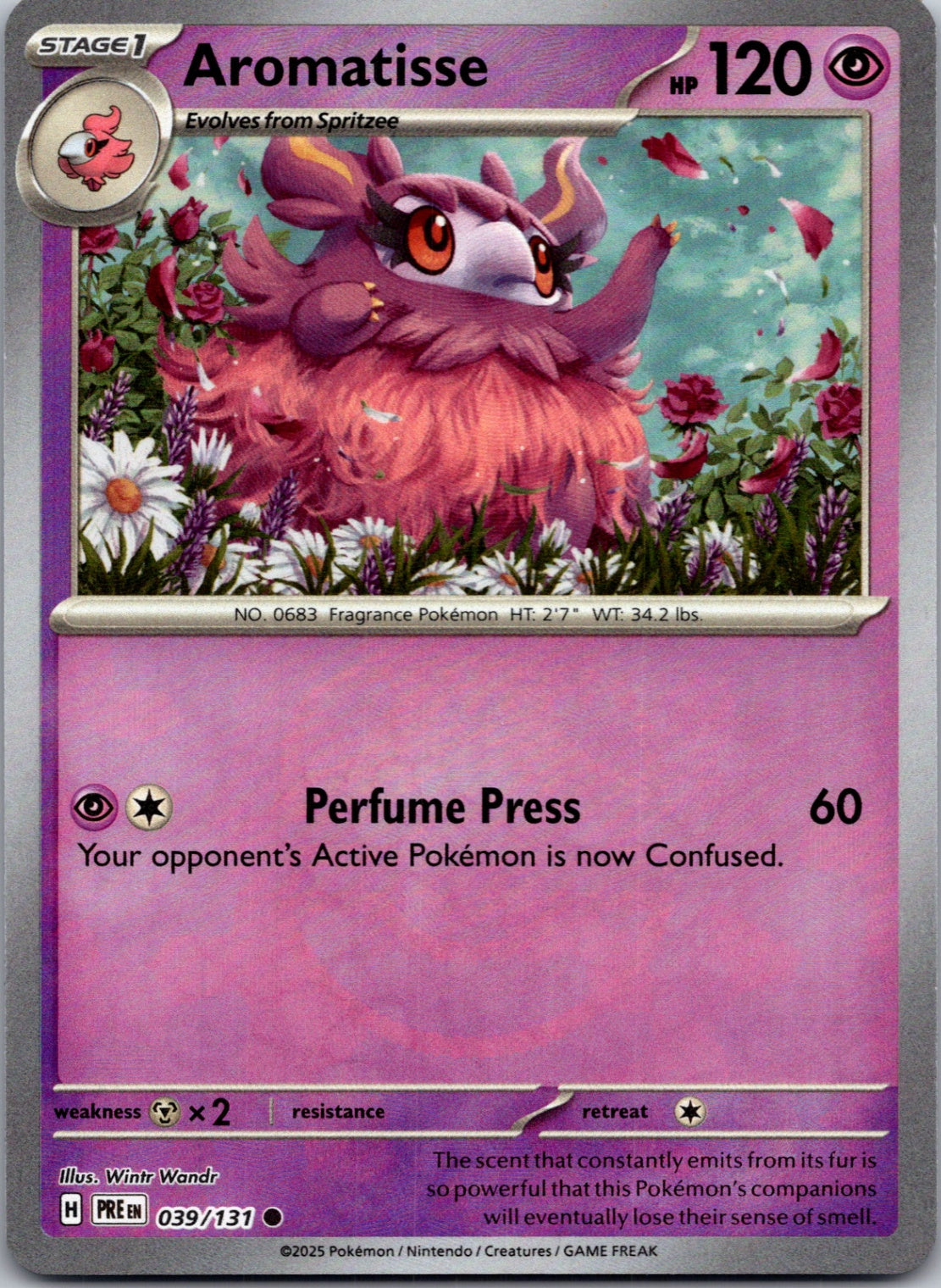 2025 SV: Prismatic Evolutions 039/131 Aromatisse (Master Ball) D206