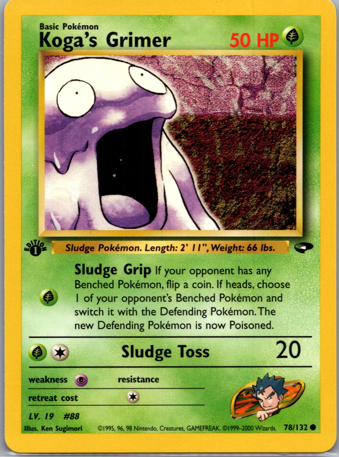 2000 Gym Challenge [1st Edition] 078/132 Koga's Grimer LP  P26