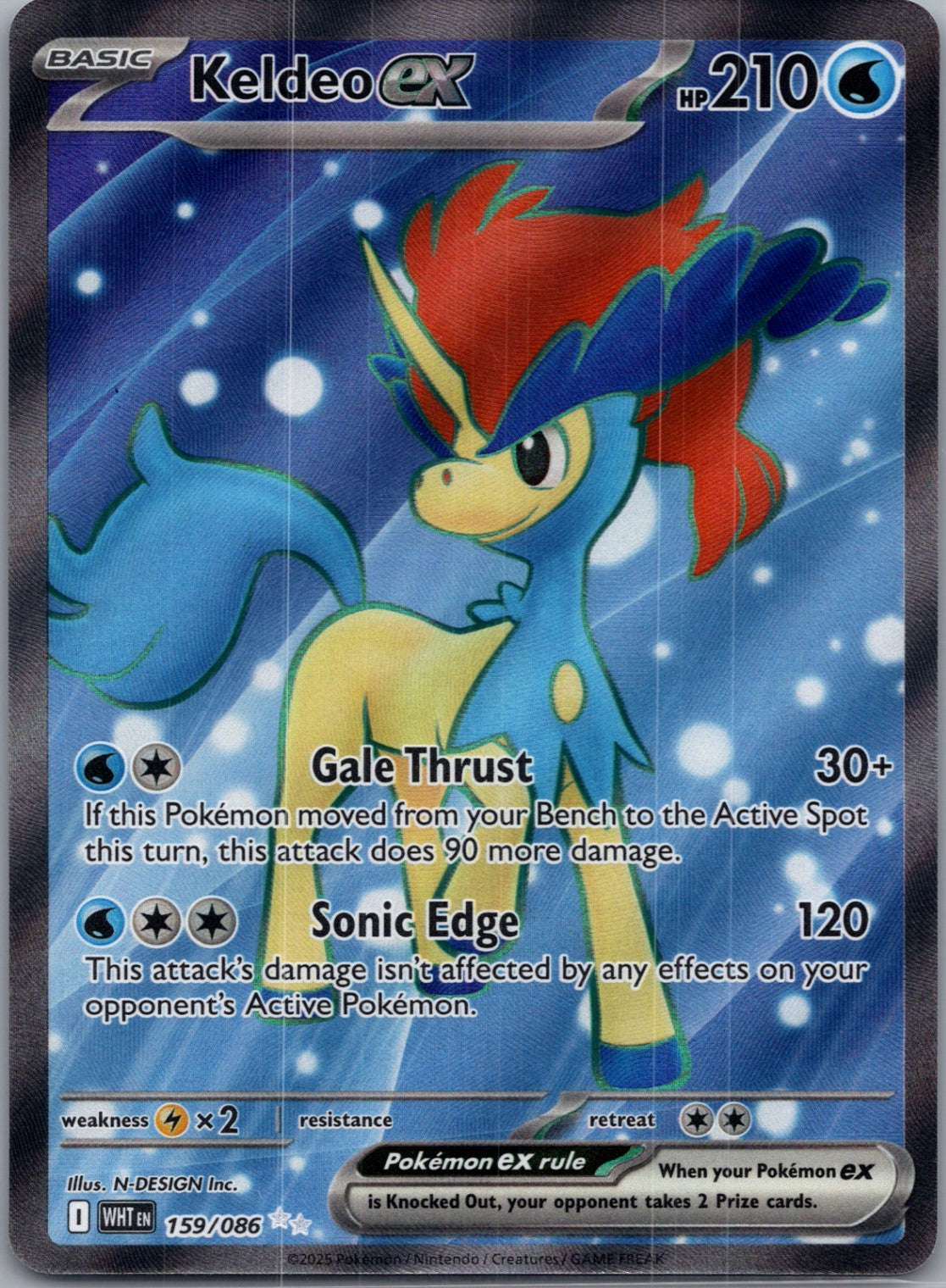 Keldeo ex Holofoil Ultra Rare SV: White Flare 159/086 NM