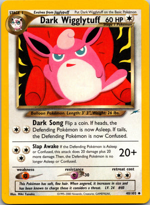 2002 Neo Destiny 040/105 Dark Wigglytuff Uncommon A109
