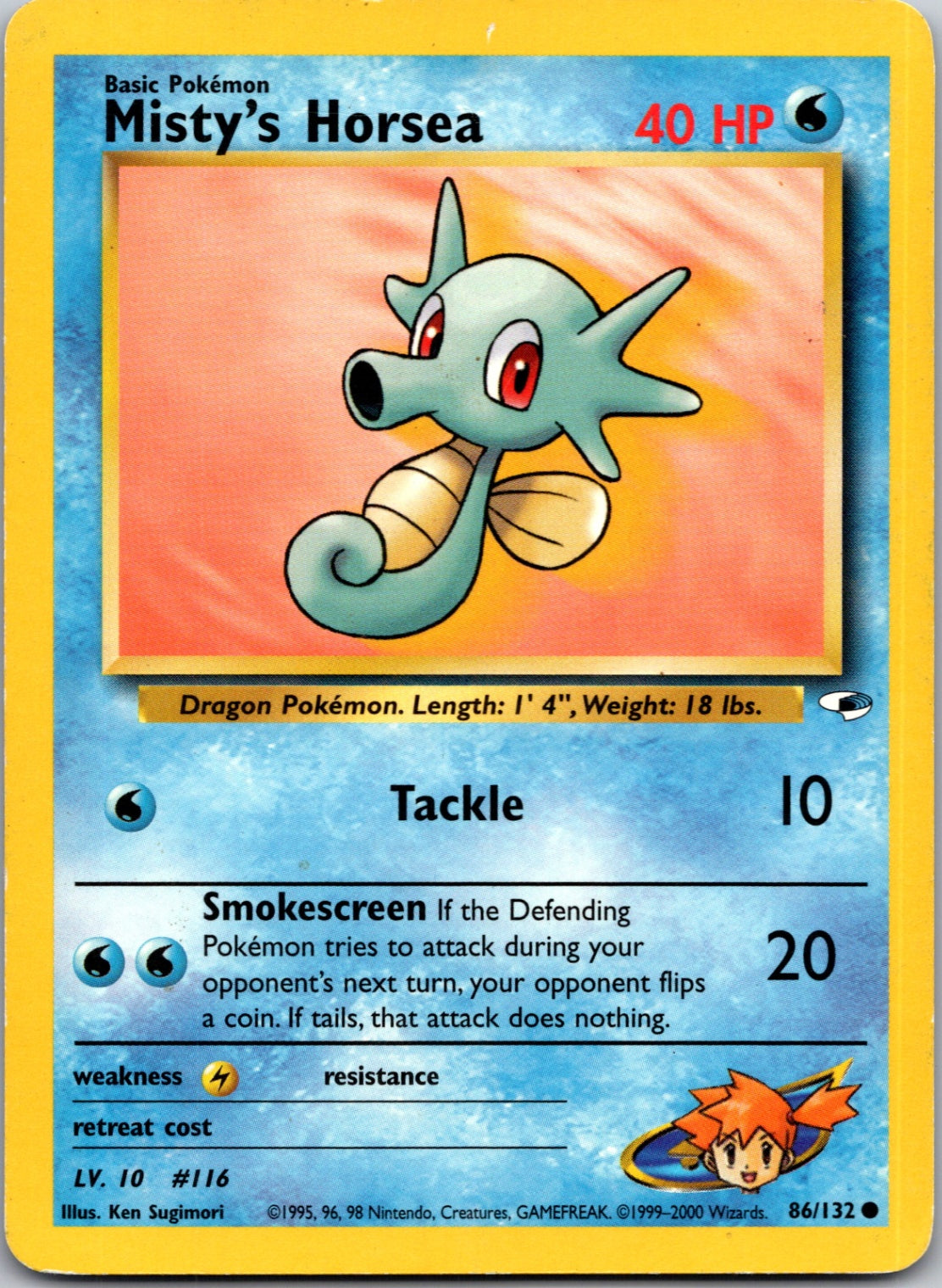 2000 Gym Heroes 086/132 Misty's Horsea Common M280