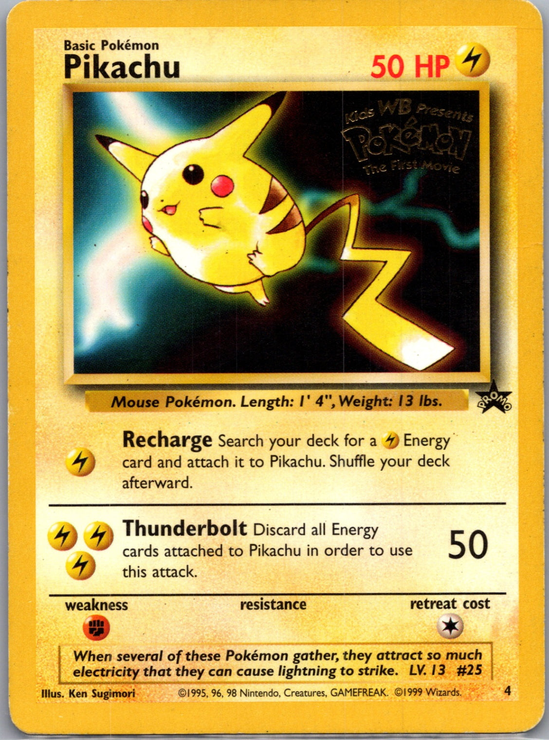 1999 WoTC Promo 04/53 Pikachu (Movie Promo) Promo F79