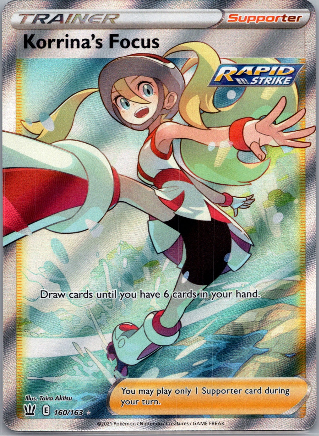 2021 SWSH05: Battle Styles 160/163 Korrina's Focus (Full Art) Ultra Rare D290
