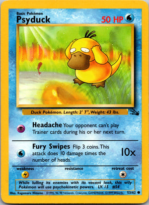 1999 Fossil #53/62 Psyduck Common A155